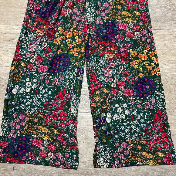 Anthropologie Floral Wide Leg Pants - Multicolor Size 6 Good Conditition - Picture 4 of 15